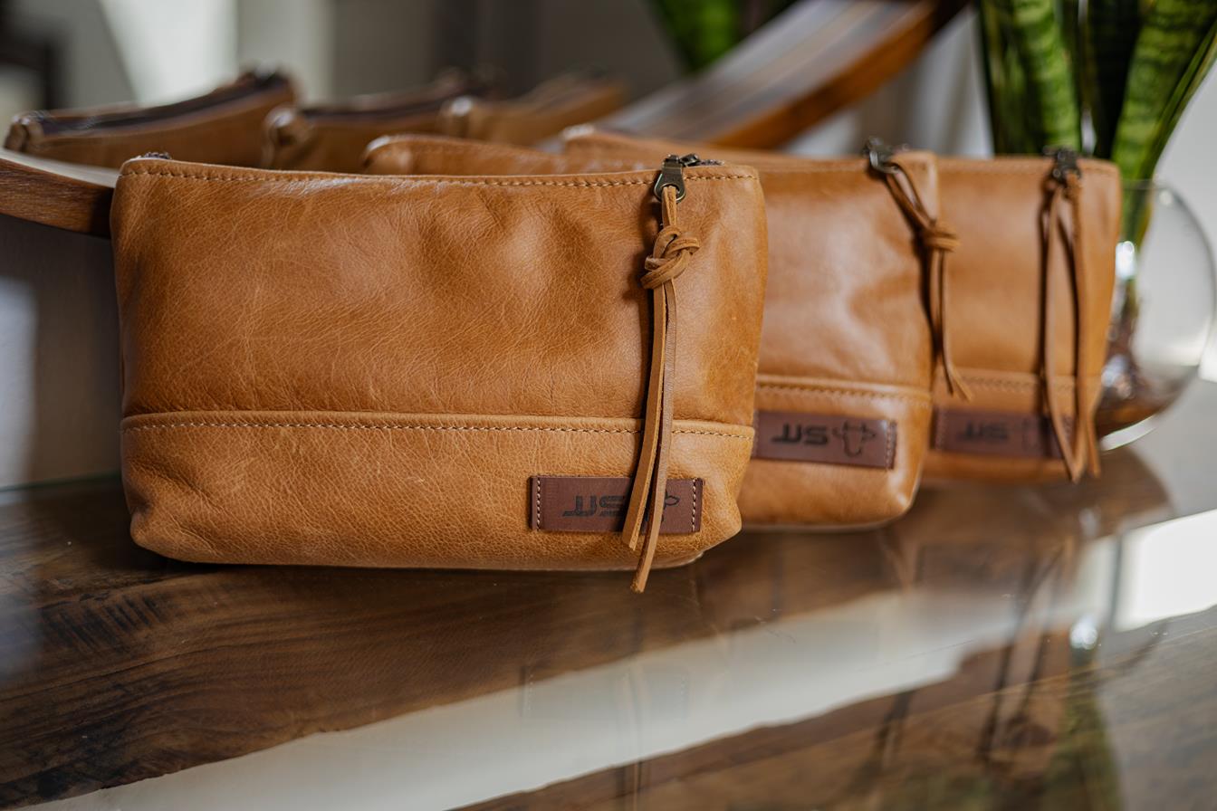 Leather Make Up Bag (Set Of 3)