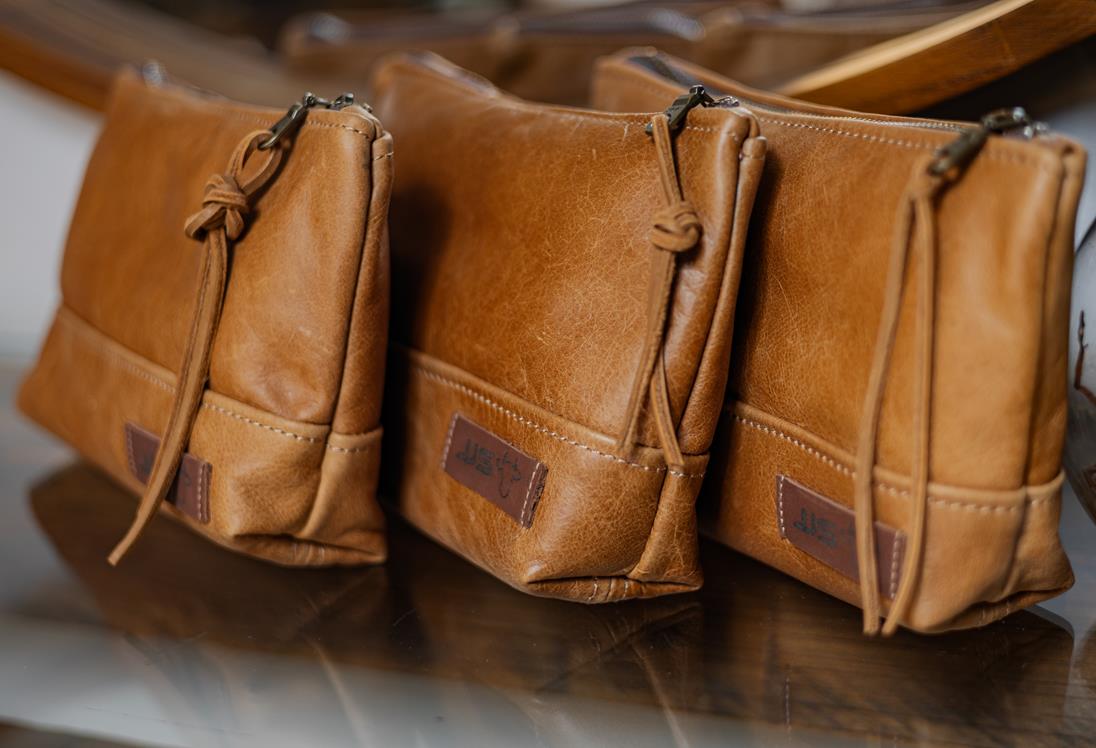 Leather Make Up Bag (Set Of 3)