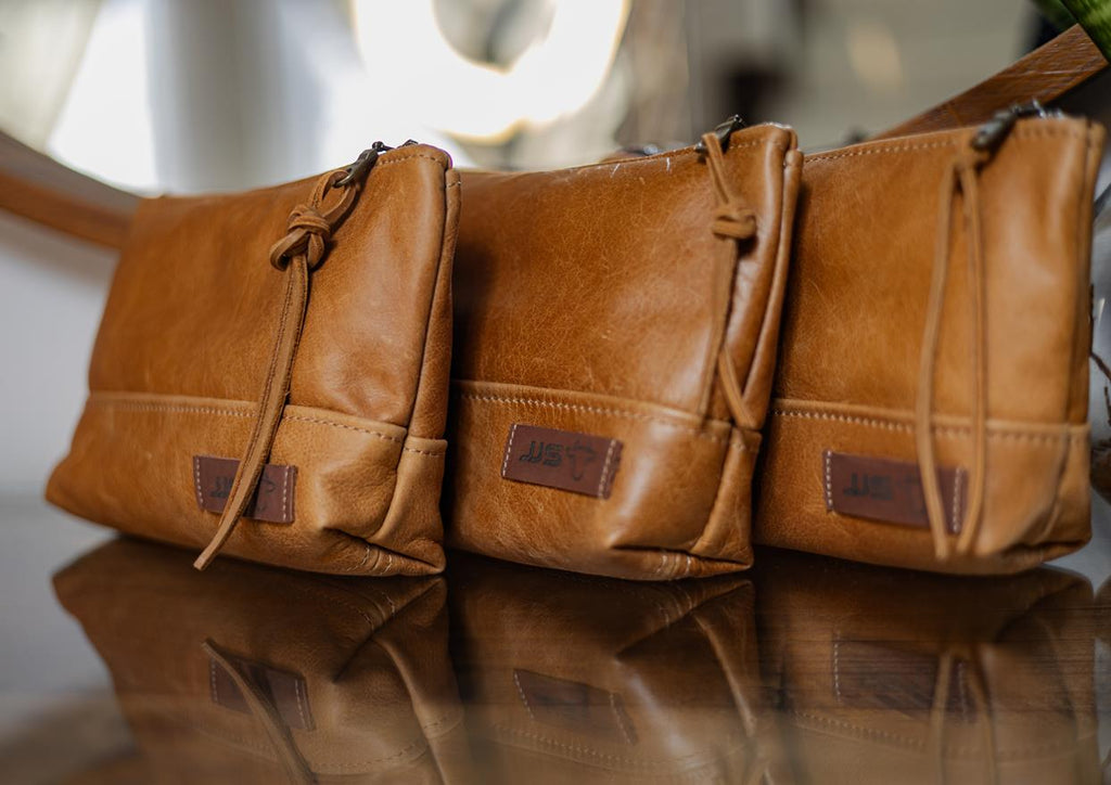 Leather Make Up Bag (Set Of 3)