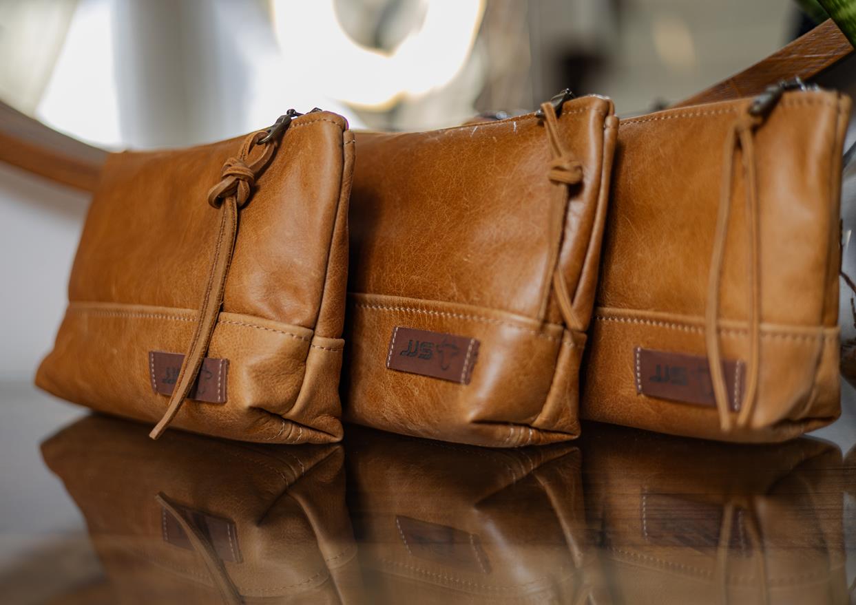 Leather Make Up Bag (Set Of 3)