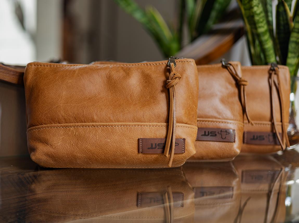 Leather Make Up Bag (Set Of 3)