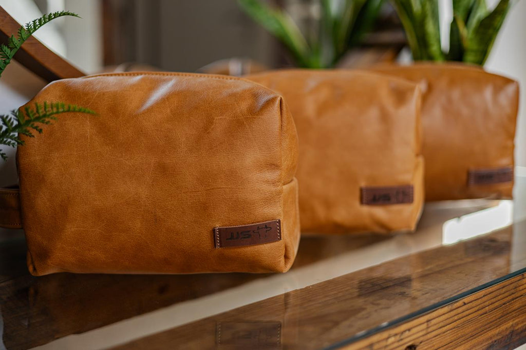 Leather Make Up Bag (Set Of 3)