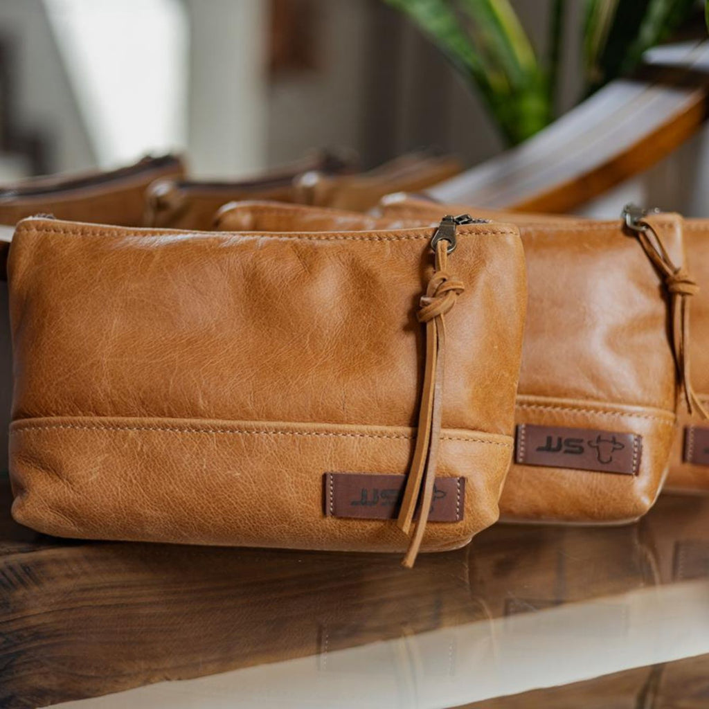 Leather Make Up Bag (Set Of 3)